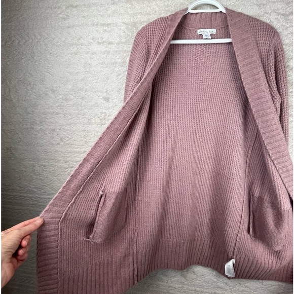 Cozy Long Line Cardigan Duster Medium Dusty Rose Maeve by London Kaye Pockets - Picture 8 of 13